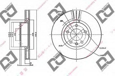 DJ PARTS bd1767 -  Тормозной диск